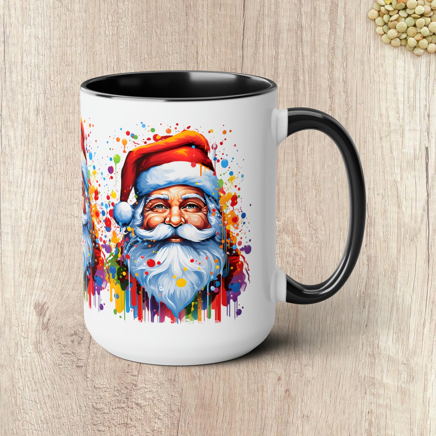 SANTA  - Two-Tone Coffee Mug - 15oz - 5 Color Options