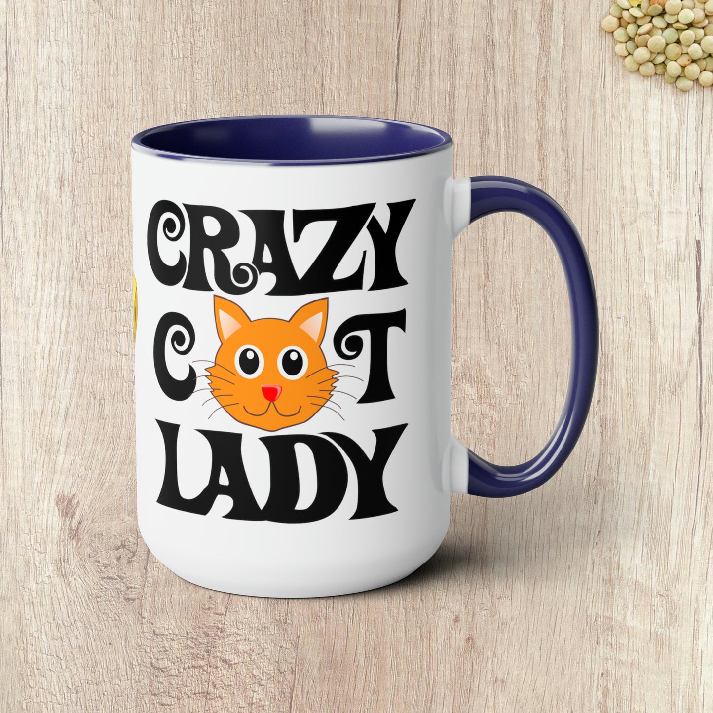 CRAZY CAT LADY - Two-Tone Coffee Mug - 15oz - 5 Color Options