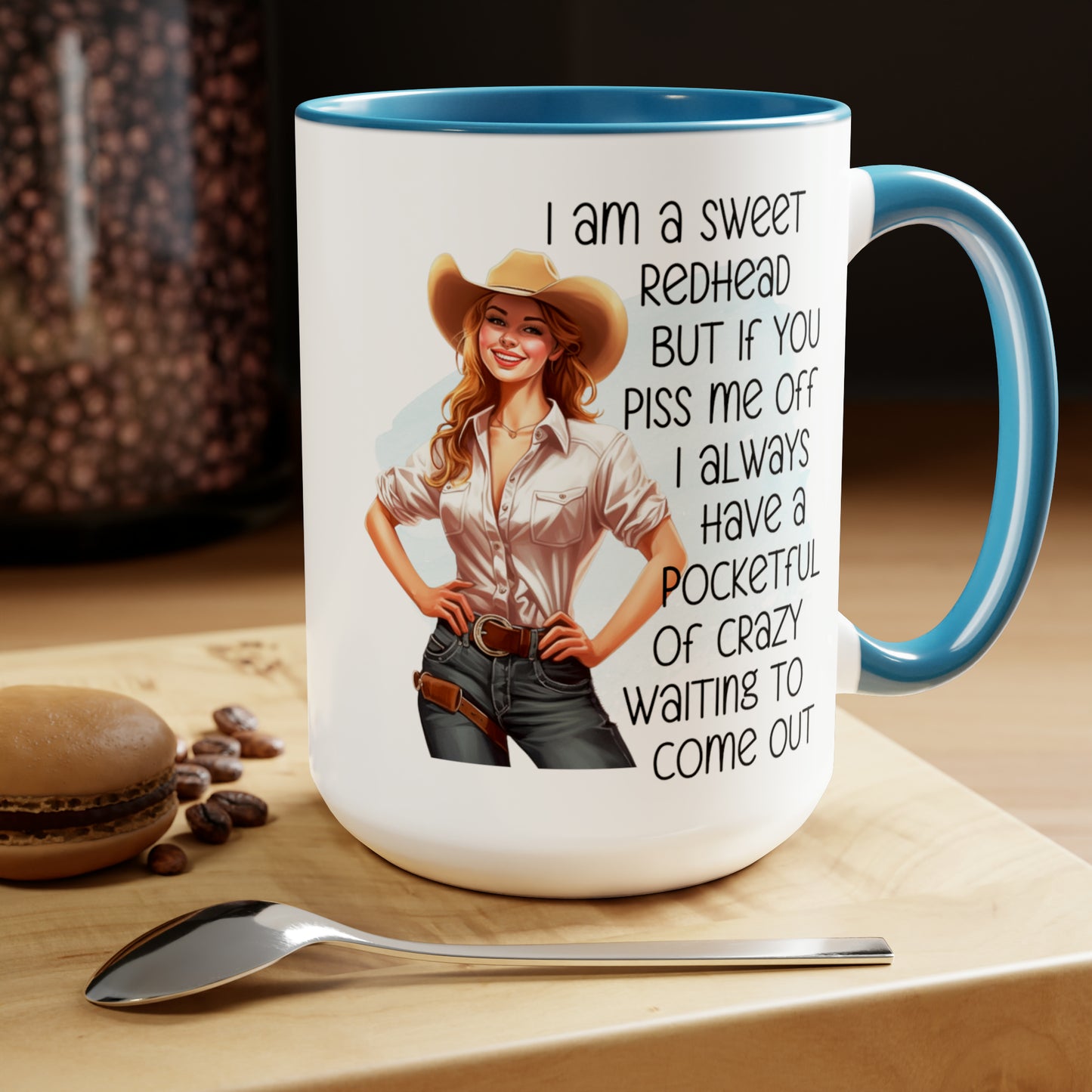 SWEET REDHEAD  - Two-Tone Coffee Mug - 15oz - 5 Color Options