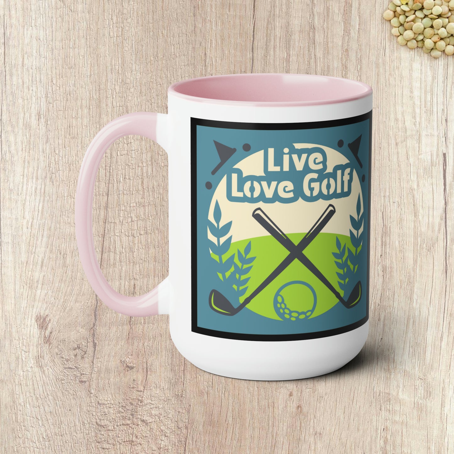 THE OLDER I GET THE HARDER IT IS TO FIND MY BALLS - LIVE LOVE GOLF  - Two-Tone Coffee Mug - 15oz - 5 Color Options