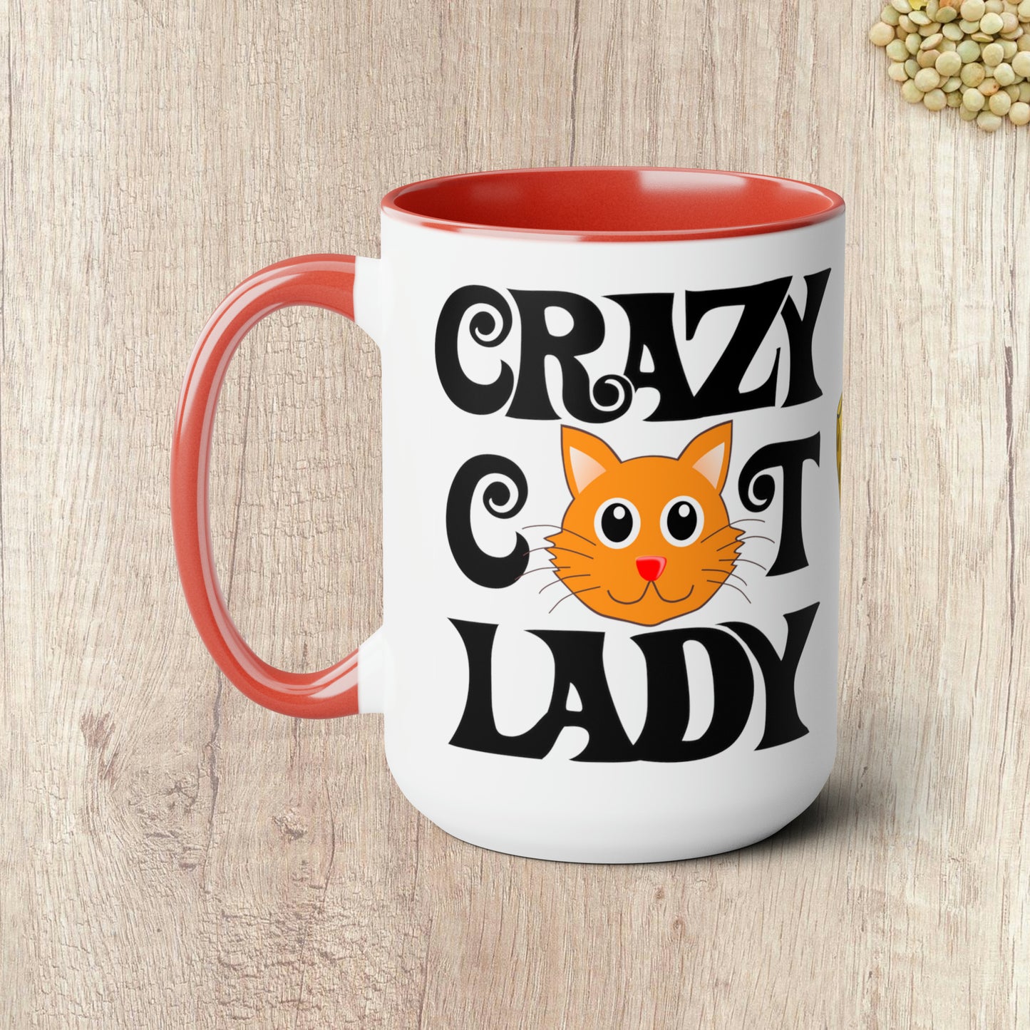 CRAZY CAT LADY - Two-Tone Coffee Mug - 15oz - 5 Color Options