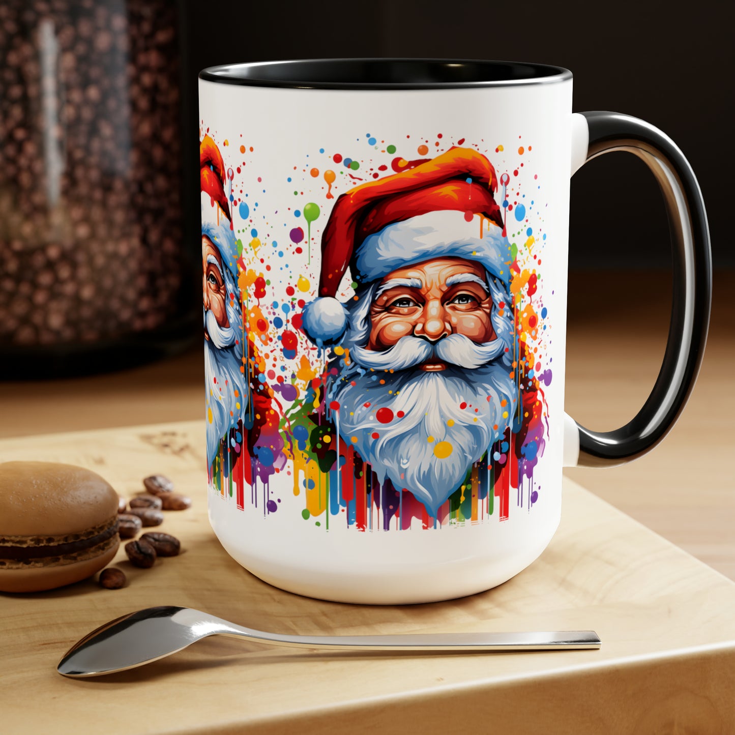 SANTA  - Two-Tone Coffee Mug - 15oz - 5 Color Options