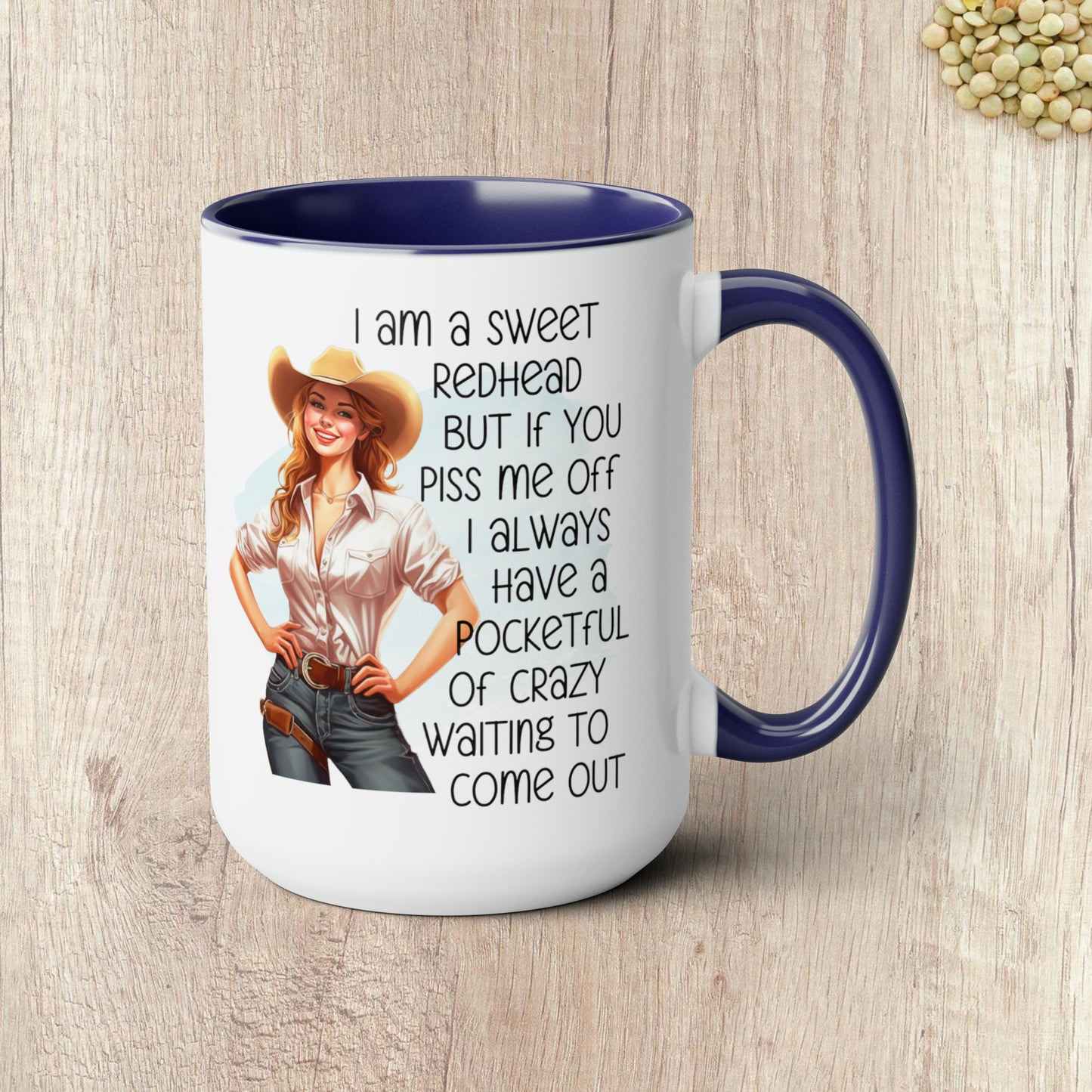 SWEET REDHEAD  - Two-Tone Coffee Mug - 15oz - 5 Color Options