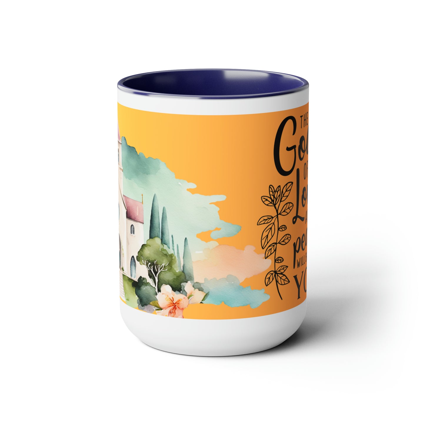 The God Of Love And Peace Be With You - Two-Tone Coffee Mugs, 15oz