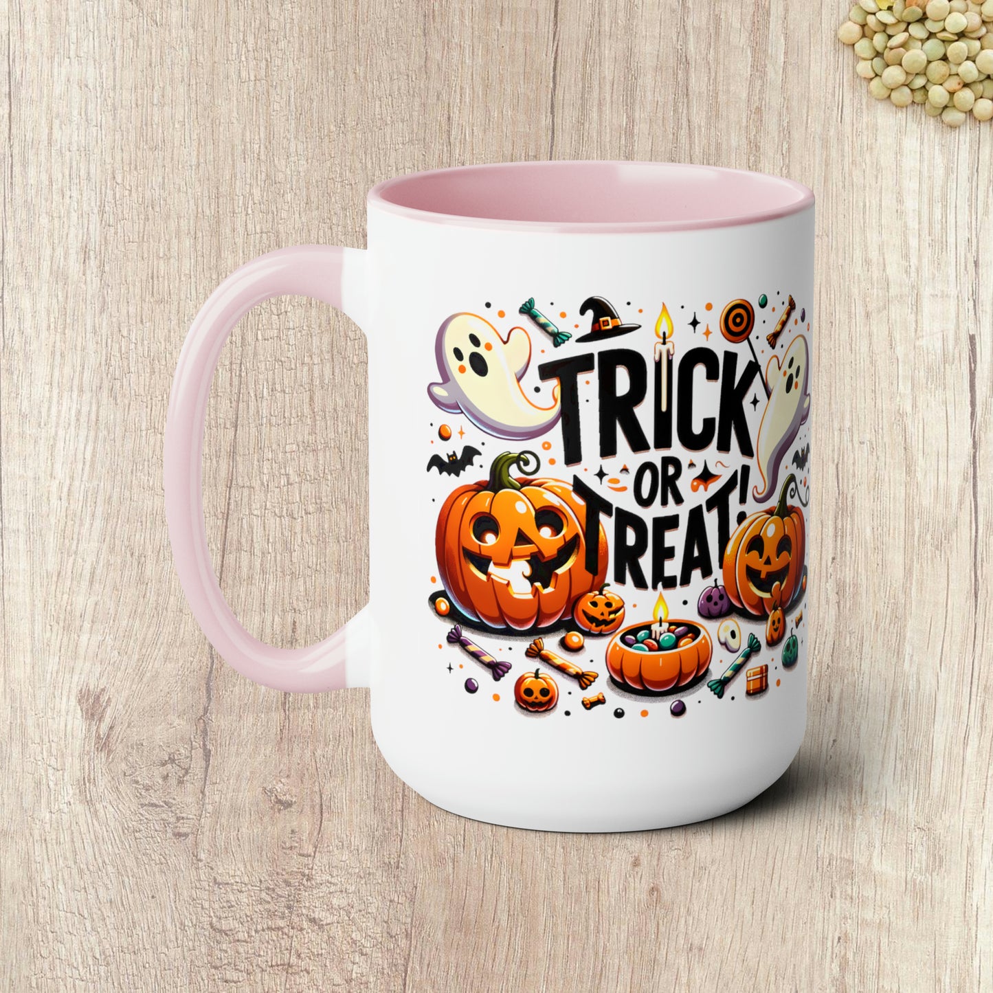 TRICK OR TREAT - Two-Tone Coffee Mug - 15oz - 5 Color Options