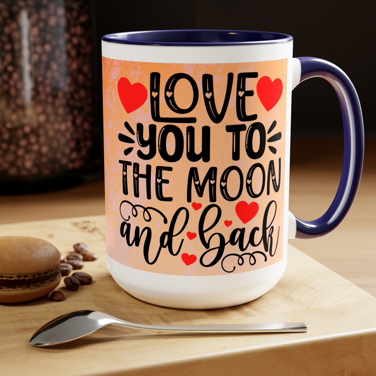 LOVE YOU TO THE MOON AND BACK - DRAGONFLY  - Two-Tone Coffee Mug - 15oz - 5 Color Options