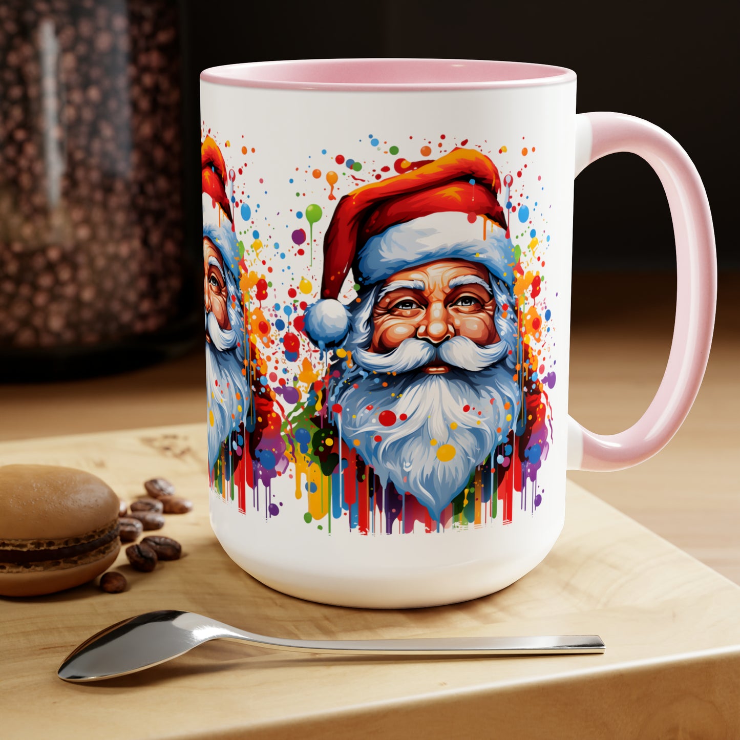 SANTA  - Two-Tone Coffee Mug - 15oz - 5 Color Options