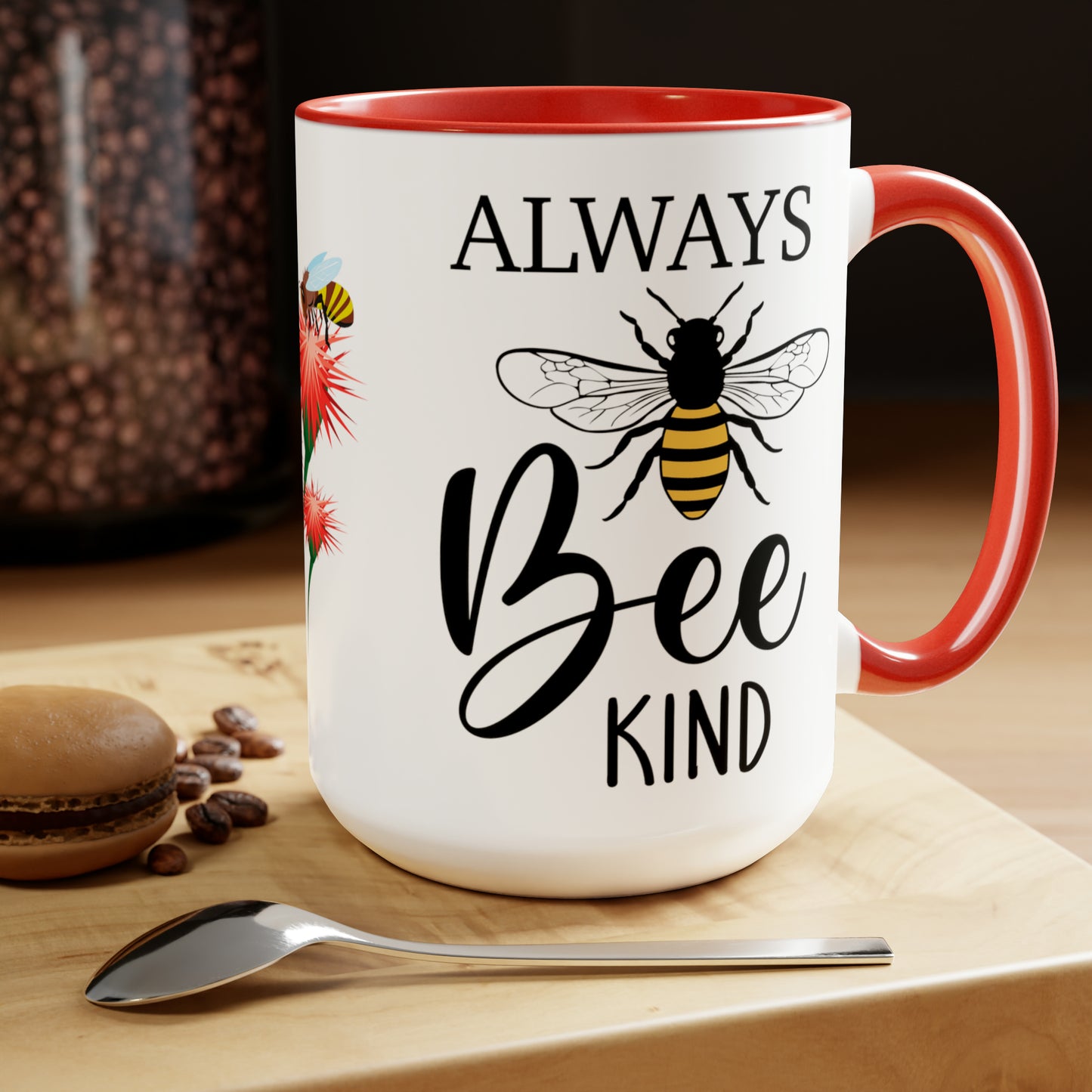 ALWAYS BEE KIND  - Two-Tone Coffee Mug - 15oz - 5 Color Options