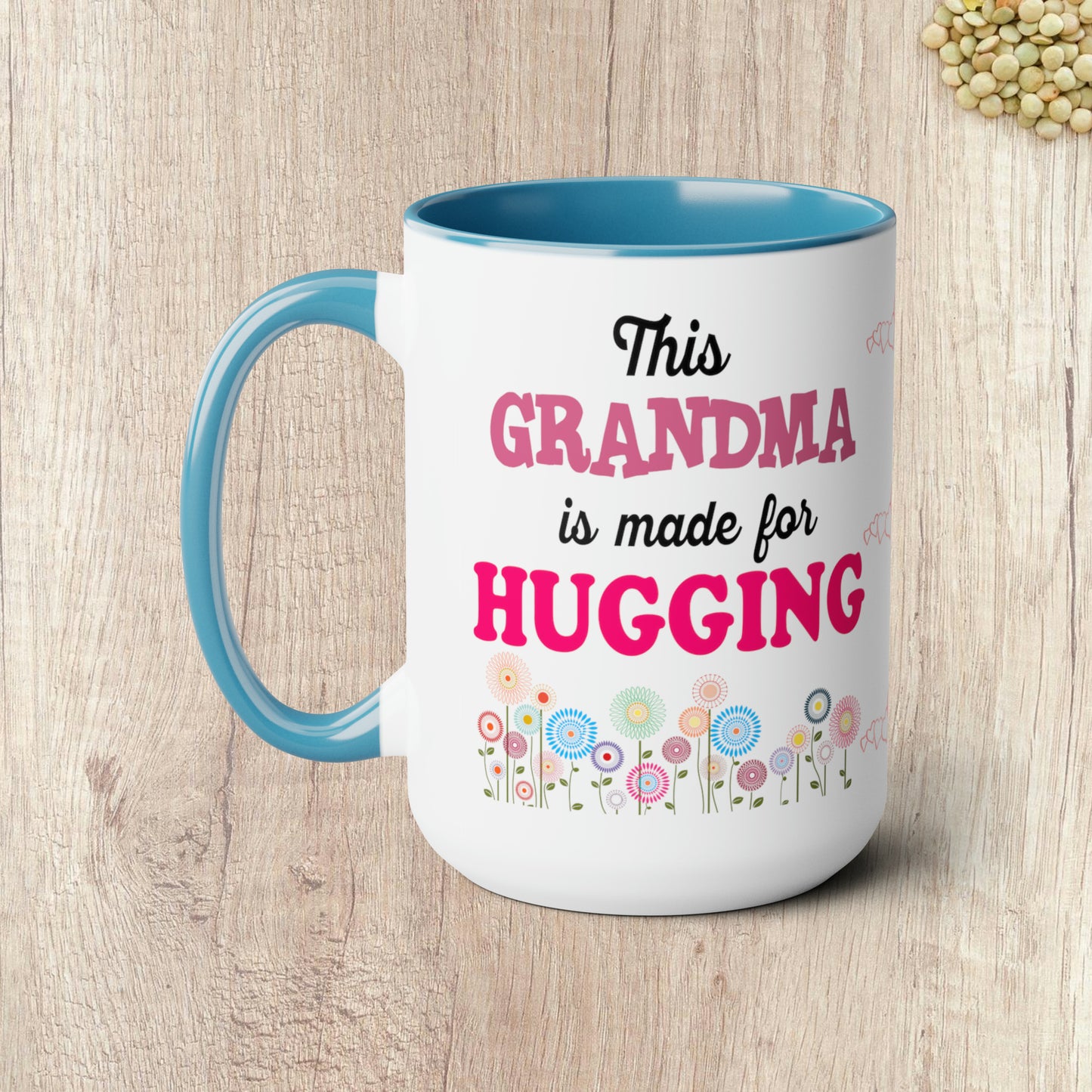 THIS GRANDMA IS MADE FOR HUGGING  - Two-Tone Coffee Mug - 15oz - 5 Color Options