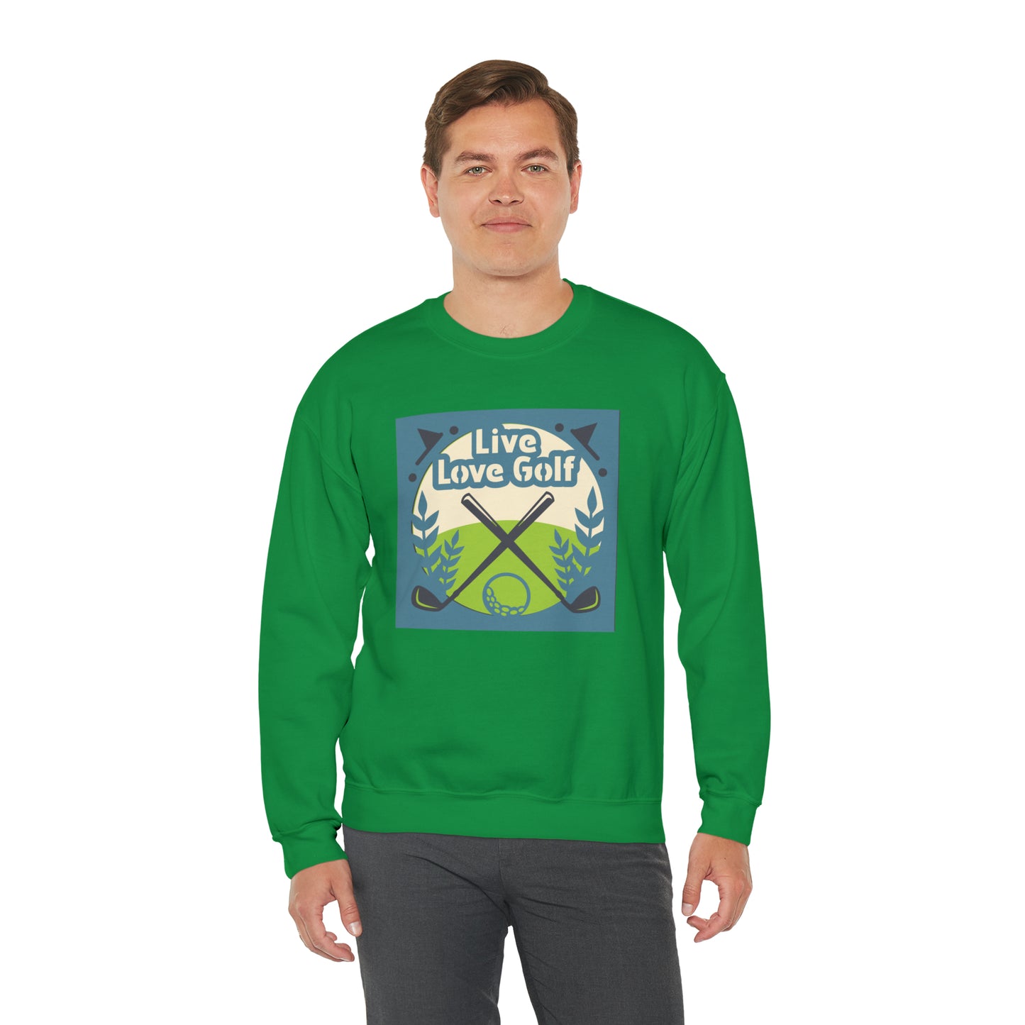 LIVE LOVE GOLF  - Heavy Blend™ Crewneck Sweatshirt - 11 Colors - Sizes to 3XL