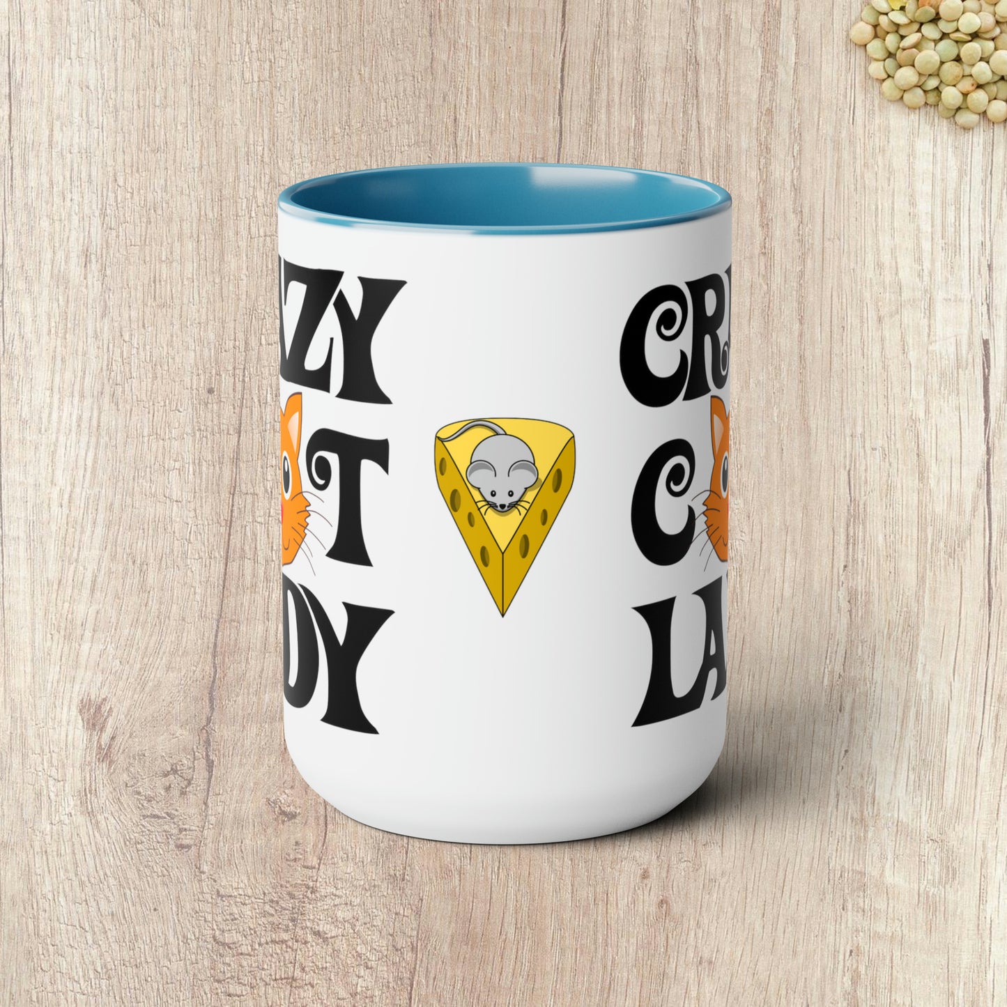 CRAZY CAT LADY - Two-Tone Coffee Mug - 15oz - 5 Color Options