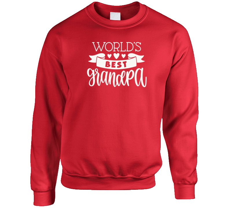 World's Best Grandpa  Crewneck Sweatshirt - Red, Black, Navy, Royal Blue.