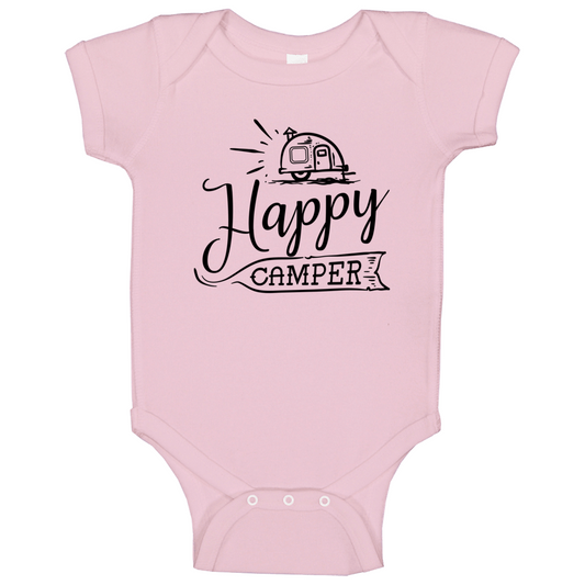 Happy Camper - Pink Or White - Baby Bodysuit!